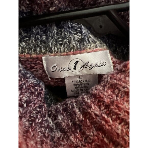 Once 1 Again Tie Dye Rainbow Short Sleeve Turtle Neck Sweater Size Large - Picture 2 of 5